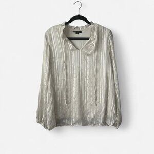 Cooper & Ella Ivory Satin Stripe Blouse